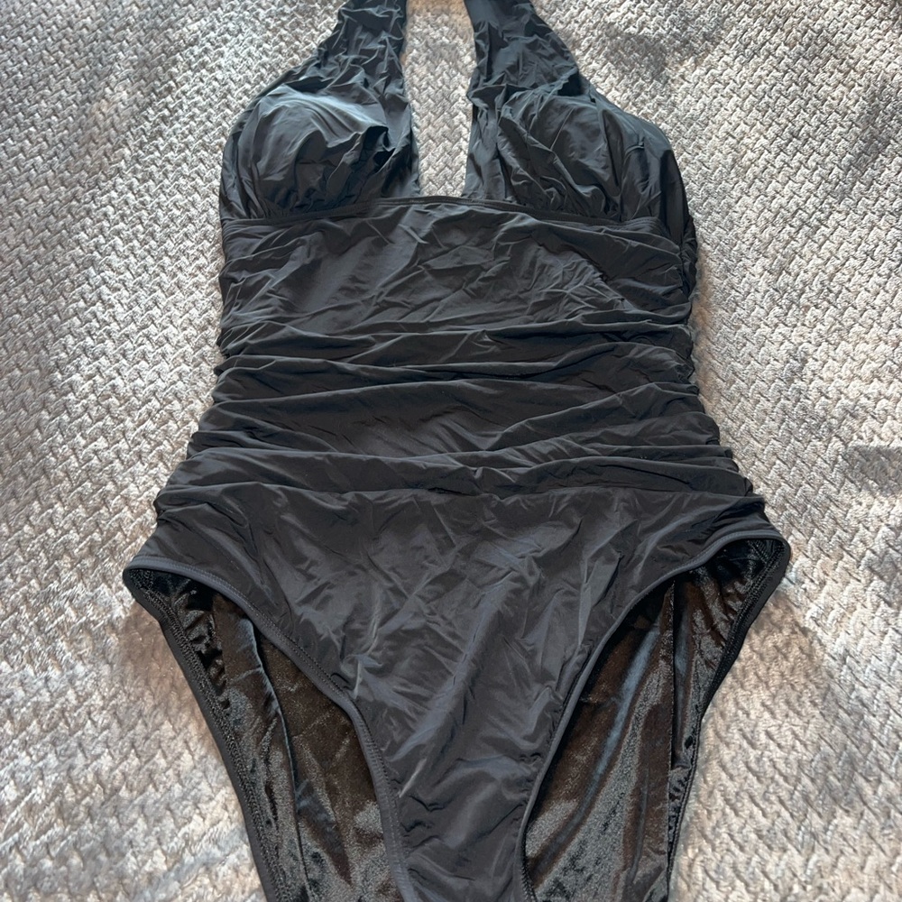 Victoria's Secret Black Halter One-Piece Swimsuit